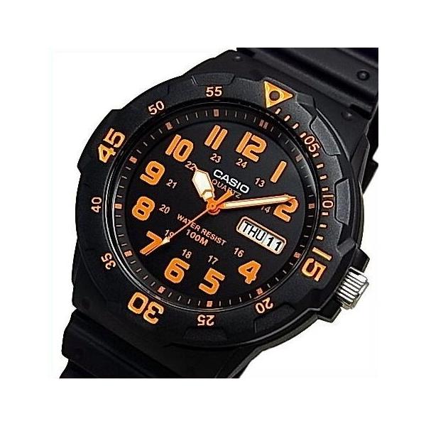 CASIO 腕時計 ウォーターレジスタント ブラック/オレンジ CASIO Standard カシオ スタンダード アナログクォーツ ペア