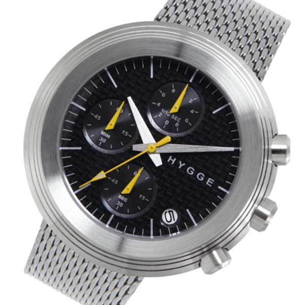 HYGGE ヒュッゲ クロノグラフ ボーイズ腕時計 ブラック文字盤 メタル