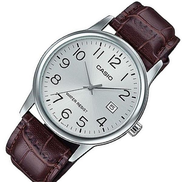 CASIO Standard カシオ スタンダード メンズ腕時計 アナログモデル シルバー文字盤 ブラウンレザーベルト 海外モデル MTP-V002L-7B2