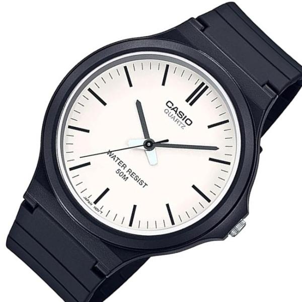 CASIO Standard カシオ スタンダード メンズ腕時計 アナログモデル ラバーベルト ブラック/ホワイト 海外モデル MW-240-7E