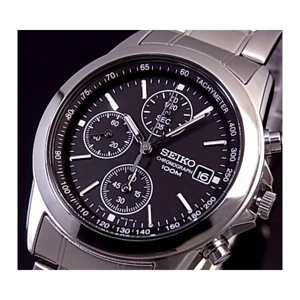 SEIKO セイコー クロノグラフ メンズ腕時計 メタルベルト ブラック文字盤 SND309P 海外モデル :SND309P1:BRIGHT