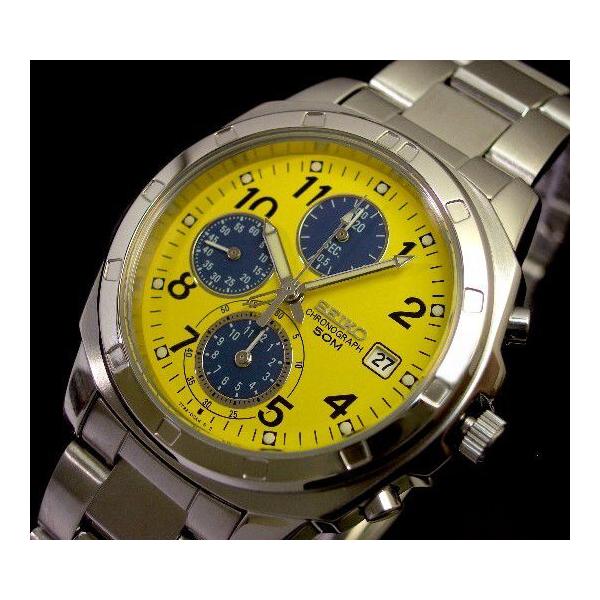 SEIKO クロノグラフ 腕時計 ネイビー/イエロー SEIKO クロノグラフ 腕時計 ネイビー/イエロー Amazon.co.jp