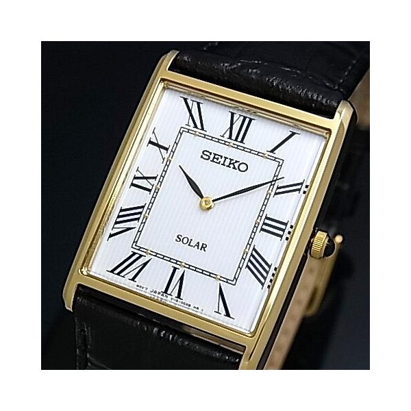 SEIKO セイコー ソーラー時計 メンズ腕時計 ゴールドケース
