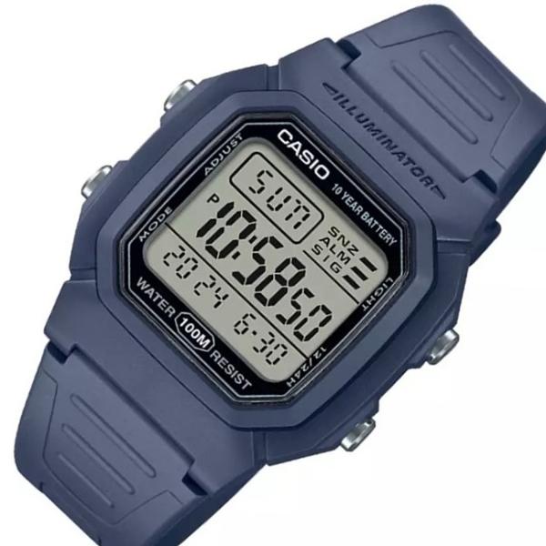 CASIO Standard カシオ スタンダード メンズ腕時計 デジタルモデル ネイビーケース ラバーベルト 海外モデル W-800H-2A