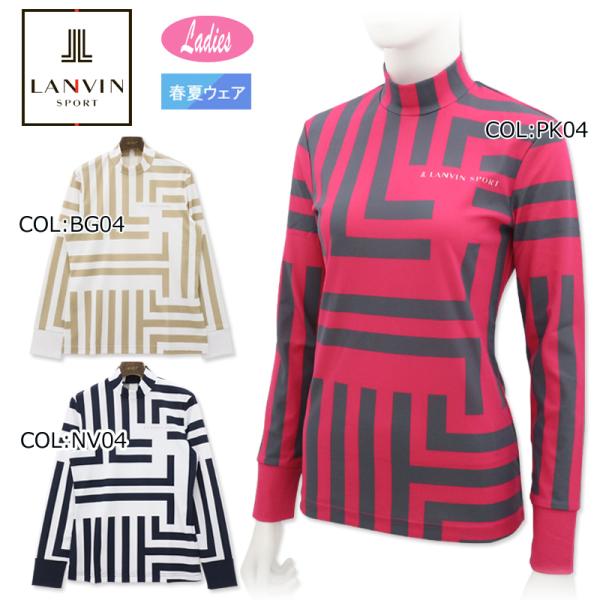 ランバン LANVIN VLX103303 レディース 長袖シャツ モノグラムプリント ストレッチ ゴルフウェア スポーツウェア  春夏 LANVIN（ランバン） LANVIN VLX103303 レディース 長袖シャツ