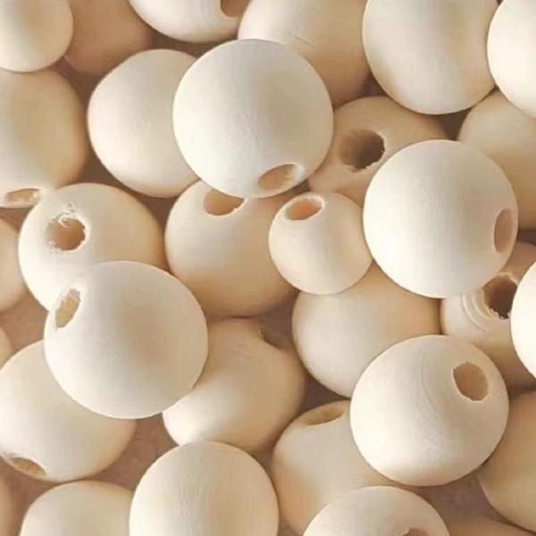 ウッドビーズ ハンドメイド 丸型 アクセサリー パーツ 手芸 塗装なし 工芸品 クラフト 無地