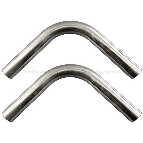 BRIGHTZ  38Φ 90度 ステンレス 曲げパイプ 1.2mm厚 2PC 中間 マフラー ジョイント カッター 汎用 自作 ワンオフ CUR−PIPE−042−2PC