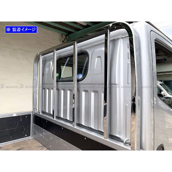 BRIGHTZ 三菱ふそう キャンターガッツ F24 超鏡面ステンレスメッキ鳥居カバー 7PC  TRUCK−L−097