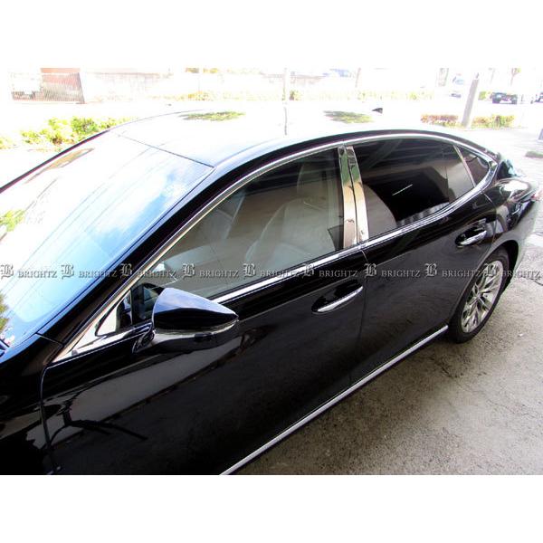 LS500 / LS500h 4p 高級プラチナム超鏡面ブラックメッキピラー レクサス LS500h GVF50 GVF55 超鏡面 ステンレス メッキ ピラー パネル
