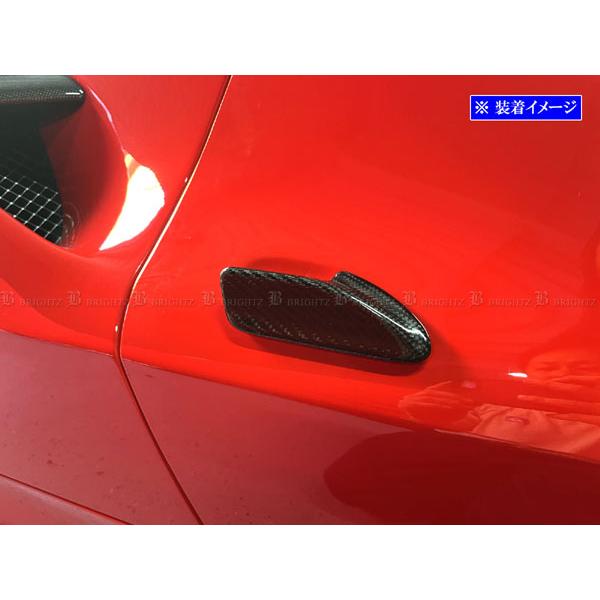フェラーリ 488ピスタ リアル カーボン ドア ハンドル カバー ガーニッシュ パネル モール ベゼル サイド プロテクター DHC−NOBU−433