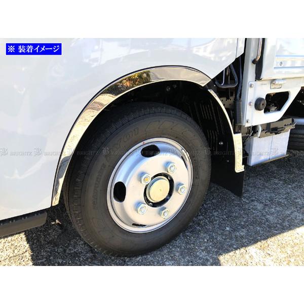 いすゞ エルフ 超鏡面 ステンレス メッキ フェンダー トリム ガーニッシュ カバー パネル プレート モール ベゼル 4PC TRUCK−M−059