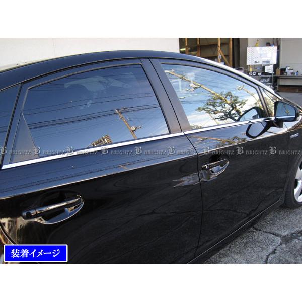 プリウス ZVW30 超鏡面 ステンレス メッキ ウィンドウ モール 6PC