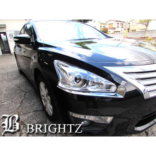 ティアナ L33 メッキ ヘッド ライト アイライン ランプ ガーニッシュ