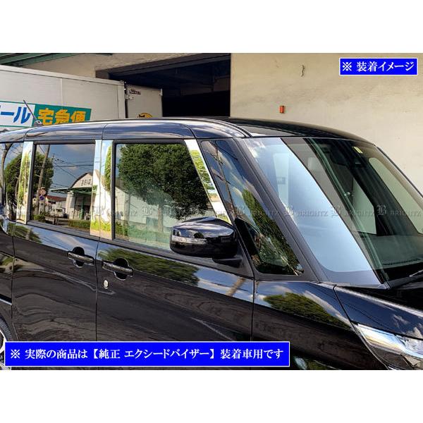 ルークス B40 B44A B45A 超鏡面 ステンレス メッキ ピラー パネル