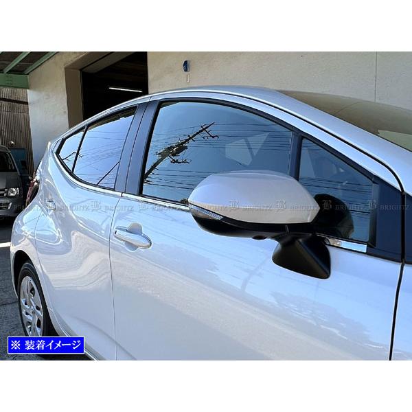 アクア MXPK10 MXPK11 超鏡面 ステンレス メッキ ウィンドウ モール