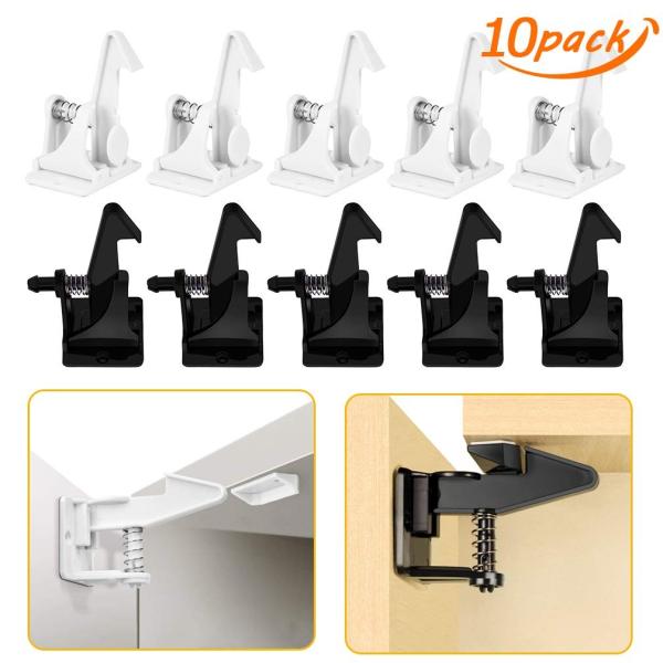 ベビーガード Lasoll キャビネットロック チャイルドロック 引き出しロック ストッパー 子供 いたずら防止 赤ちゃん 指はさみ防止 地震対策 3ｍ強力テープ 工具不要 取り付け簡単 日本語説明書付き ブラック Amp ホワイト 10個セットの価格と最安値 おすすめ通販を激安で