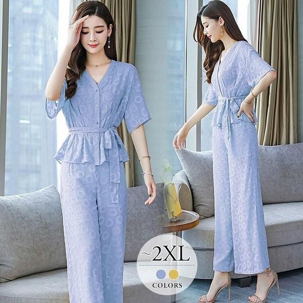 パンツドレス ロングドレス リゾートワンピース レディース 大きいサイズ 結婚式 パーティー 母親 夏 きれいめ 黄色 水色 イエロー ブルー ミセス Shoecm04 ムゲンカレイ 通販 Yahoo ショッピング