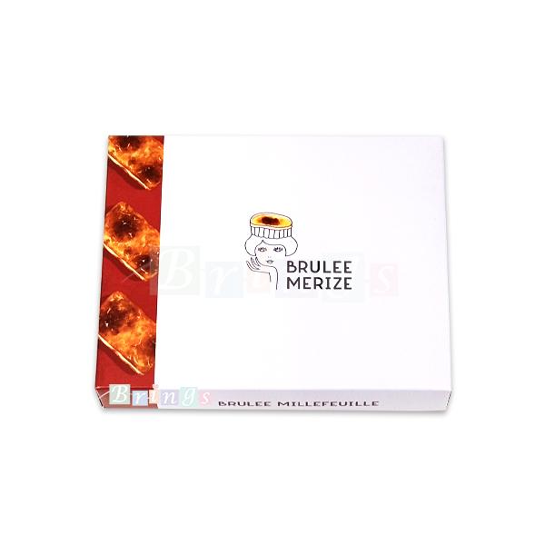 こんがりカラメルが甘く香ばしいブリュレスイーツ、ブリュレメリゼ。おみやげ袋もお付けしておりますのでおもたせにもお使いいただけます。ポイント利用にもお使いください。