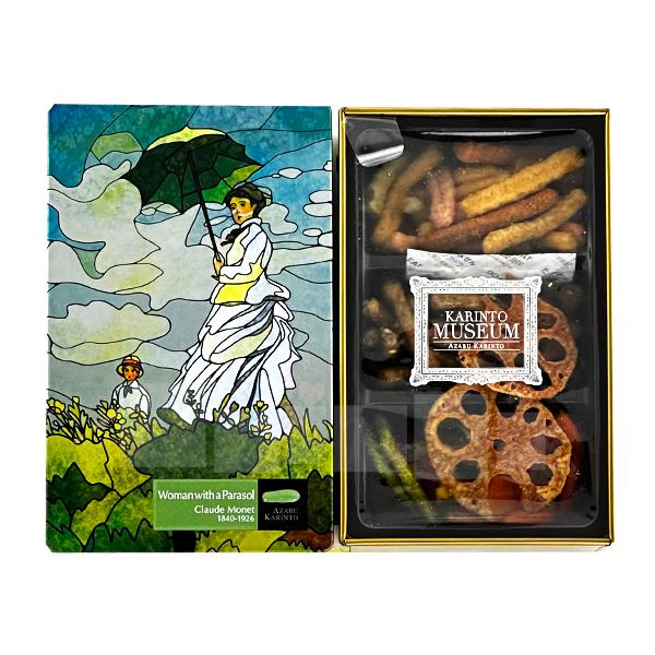 名画と共に時を楽しむ「KARINTO MUSEUM」シリーズ。おみやげ袋もお付けしておりますのでおもたせにもお使いいただけます。ポイント利用にもお使いください。