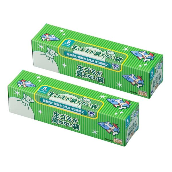 他サイト： 驚異の防臭袋 BOS (ボス) 生ゴミが臭わない袋 2個セット 生ゴミ 処理袋袋カラー：白 (Sサイズ 100枚入)の商品画像