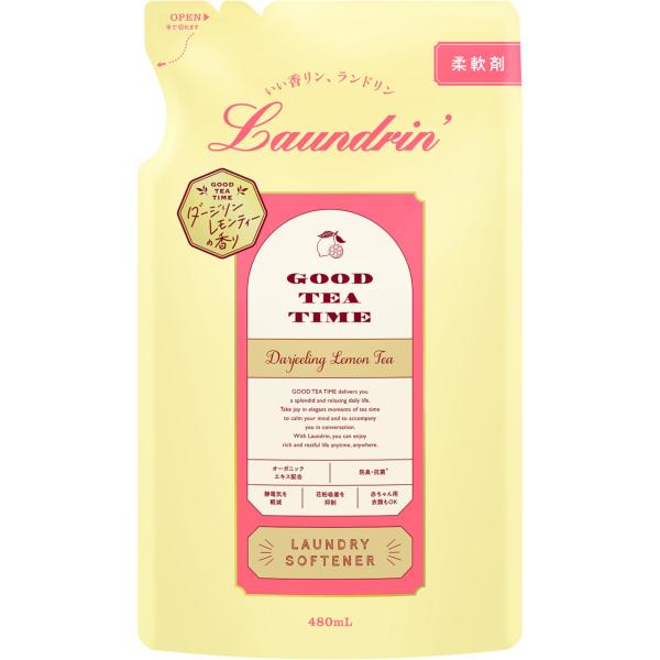 他サイト： Laundrin ランドリン 液体 柔軟剤 ダージリンレモンティーの香り 詰め替え 480mlの商品画像