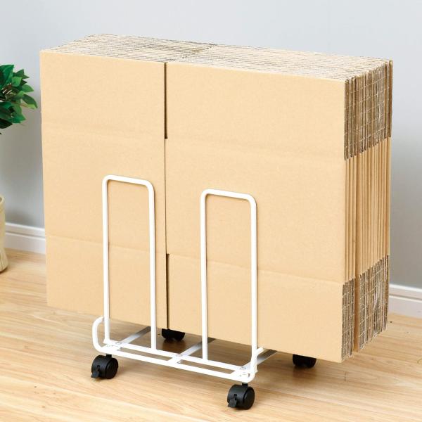 他サイト： 山善(YAMAZEN) ダンボール 収納 (ダンボールストッカー) 幅30.5×奥行22.5cm しまいやすく倒れにくい(側面大小設計) 簡の商品画像