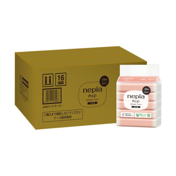 他サイト： ネピア ピタ ソフトパックティシュ 300枚(150組)×20個(5個×4パック)コンパクトケース品FSCの商品画像