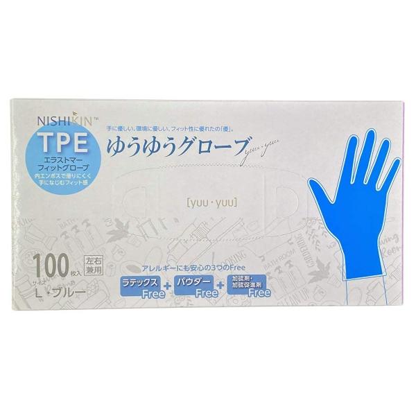 錦尚金nishikin 使い捨て手袋 大容量100枚入 Mサイズ TPEグローブ 左右兼用 アレルギーにも安心 食品衛生法・食品、添加物等の