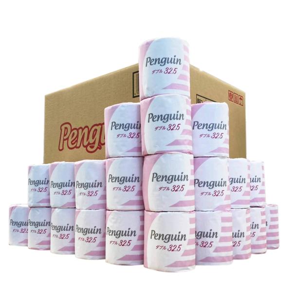 他サイト： ケース販売丸富製紙 ペンギン トイレットロール 個包装 32.5m 1Rダブル 60 個入りの商品画像