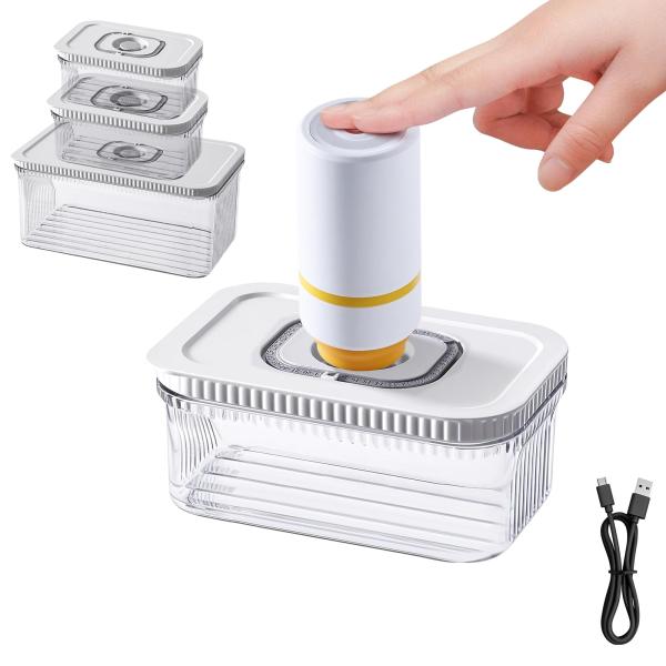 Packlyx 真空保存容器 自動真空 保存容器 0.7L ABS食品級素材 BPA