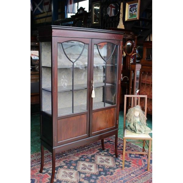 イギリスアンティーク家具 アンティークキャビネット ショーケース キャビネット British N126a 英国製１９１０年頃 送料無料 N126a British 送料無料 雑貨 Life
