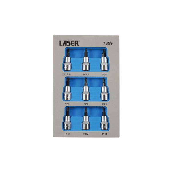 Laser-7359 3/8Dドライブビットセット  9pc