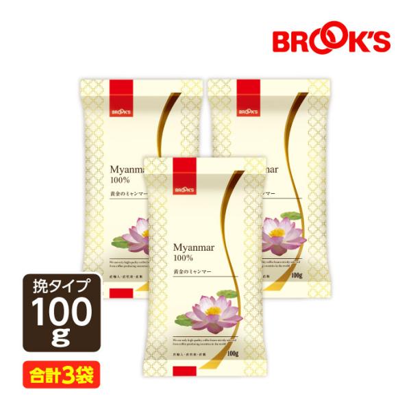 挽 黄金のミャンマー100gお買得セット レギュラーコーヒー コーヒー コーヒー豆 珈琲 珈琲豆 ブルックス BROOK'S BROOKS