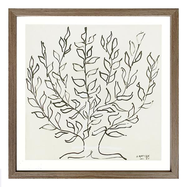 額縁入り　アート　低木　アンリ・マティス　Le platane　北欧　木製 額縁入り アート 低木 アンリ・マティス Le platane 北欧 木製