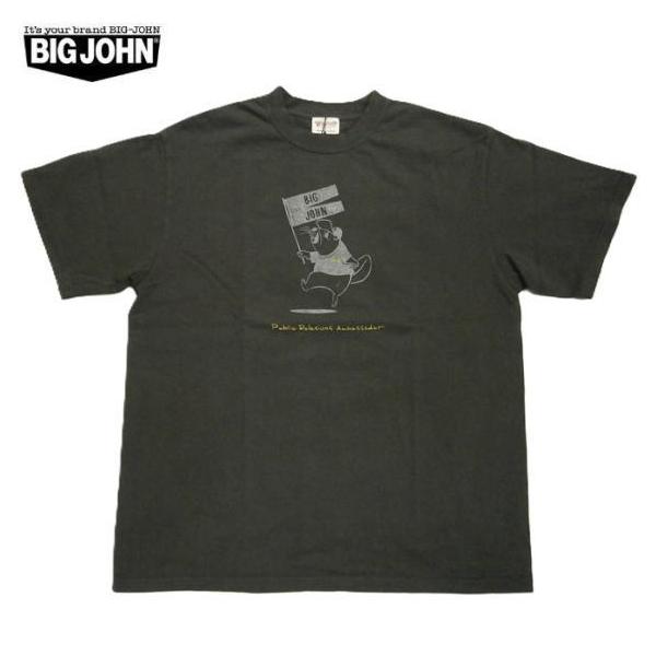 BIG JOHN ビッグジョン 半袖 Tシャツ MTE015 (60) "BEAVER" ヘビーウエイト オリジナル丸胴 Tシャツ ヴィンテージ 日本製 スミクロ