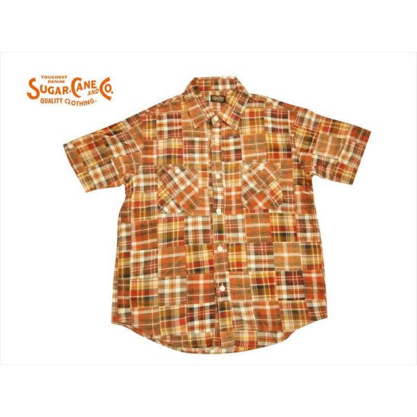 SUGAR CANE CANE/シュガーケーン 半袖シャツ SC38444 パッチワーク