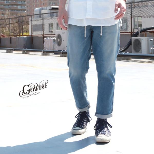 GOWEST �S�[�E�G�X�g go west �f�j�� �{�g���X �p���c HARVESTER PANTS / 10oz STRETCH DENIM / ICE WASH Brownfloor�ʒ�