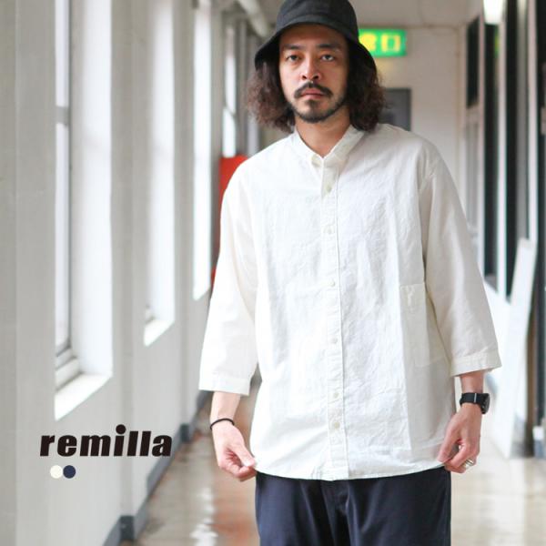 【レミーラ】シャツ remilla レミーラ｜ドルマンダボ八分シャツ (ブルー