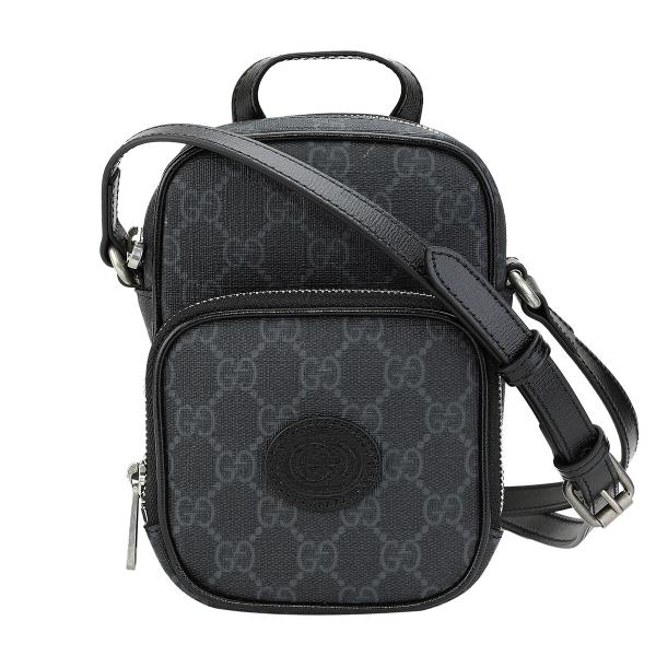 極美品 GUCCI グッチ インターロッキング レザー ブラック ケース 美品 GUCCI グッチ メンズ インターロッキング キーケース GG