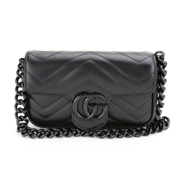 【美品】GUCCI グッチ マーモント ブラック ウエスト ボディバッグ バッグ GUCCI（グッチ） 並行輸入 ショルダーバッグ GUCCI GG マーモント