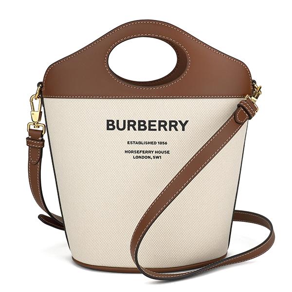 バーバリー BURBERRY バッグ ハンドバッグ キャンバス レザー 白