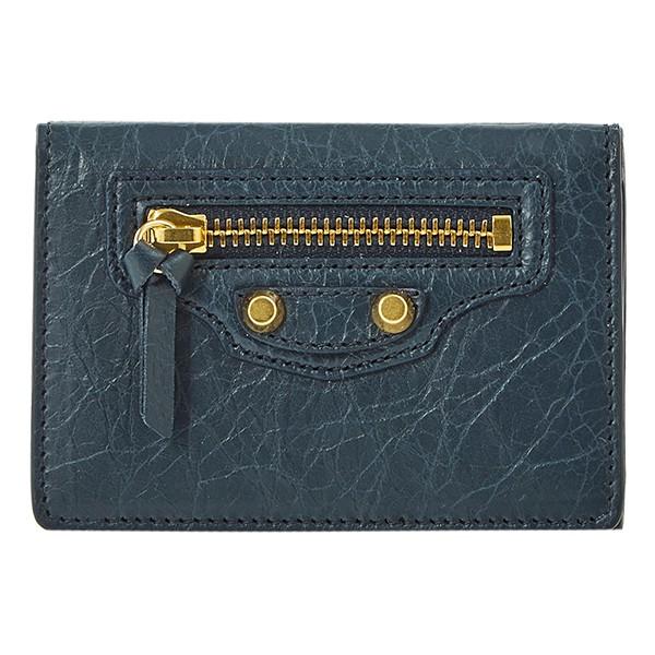 【美品】バレンシアガ 三つ折り財布 クラシック シワ加工 ブラック ユニセックス BALENCIAGA 並行輸入 バレンシアガ 3つ折り財布 クラシック 477455