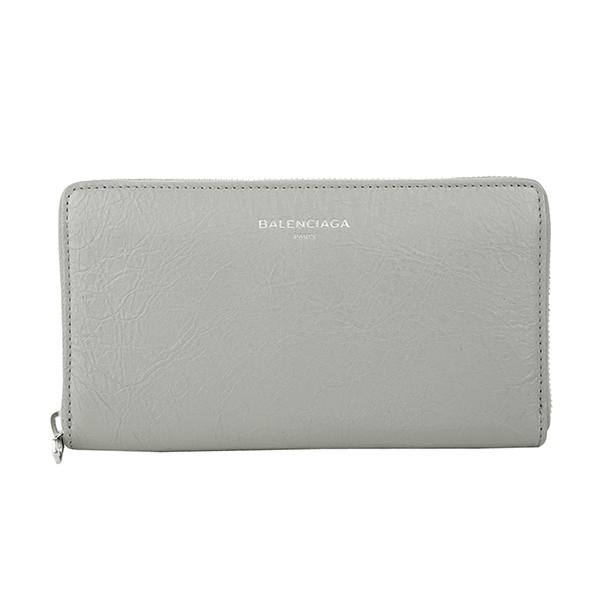未使用　BALENCIAGA バレンシアガ レザーラウンドジップ長財布　グレー BALENCIAGA（バレンシアガ） 財布 長財布 ラウンドファスナー 小銭れ