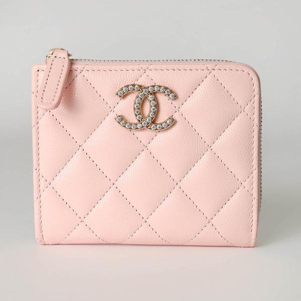 CHANEL キルティング ピンク 二つ折り財布　キャビアスキン 楽天市場】【新品】 シャネル 二つ折り財布 スモールウォレット