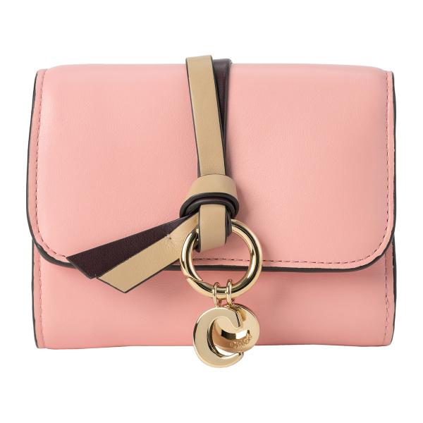 【新品未使用】クロエ　オーロラ チェーンウォレット レザー ピンク スタッズ Chloe（クロエ） 長財布 小銭入れ付き CHLOE ICONIC チェーン