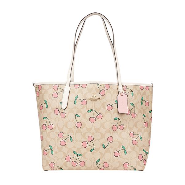 COACH コーチ トートバッグ シグネチャー ハート チェリー