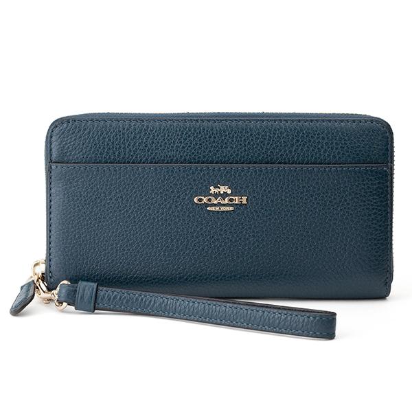 COACH コーチ 長財布(ラウンドファスナー) ダークグリーン系 青緑 6643 