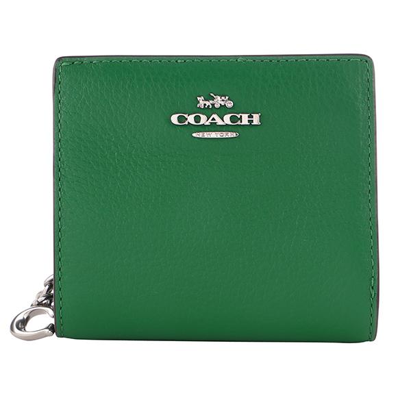 コーチ 2つ折り財布 グリーン 緑 シルバー COACH C2862 SVGN