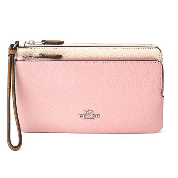 【新品未使用】COACHコーチ★長財布★シグネチャー★ピンク★ストラップ付き COACH（コーチ） 長財布 コーティングキャンバス レザー シグネチャー