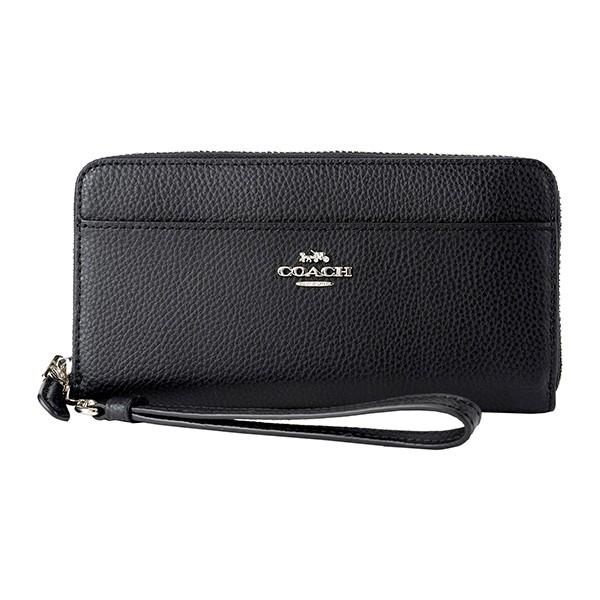 COACH ブラック レザー 長財布 COACH コーチ 長財布(ラウンドファスナー) ブラック 黒 F76517